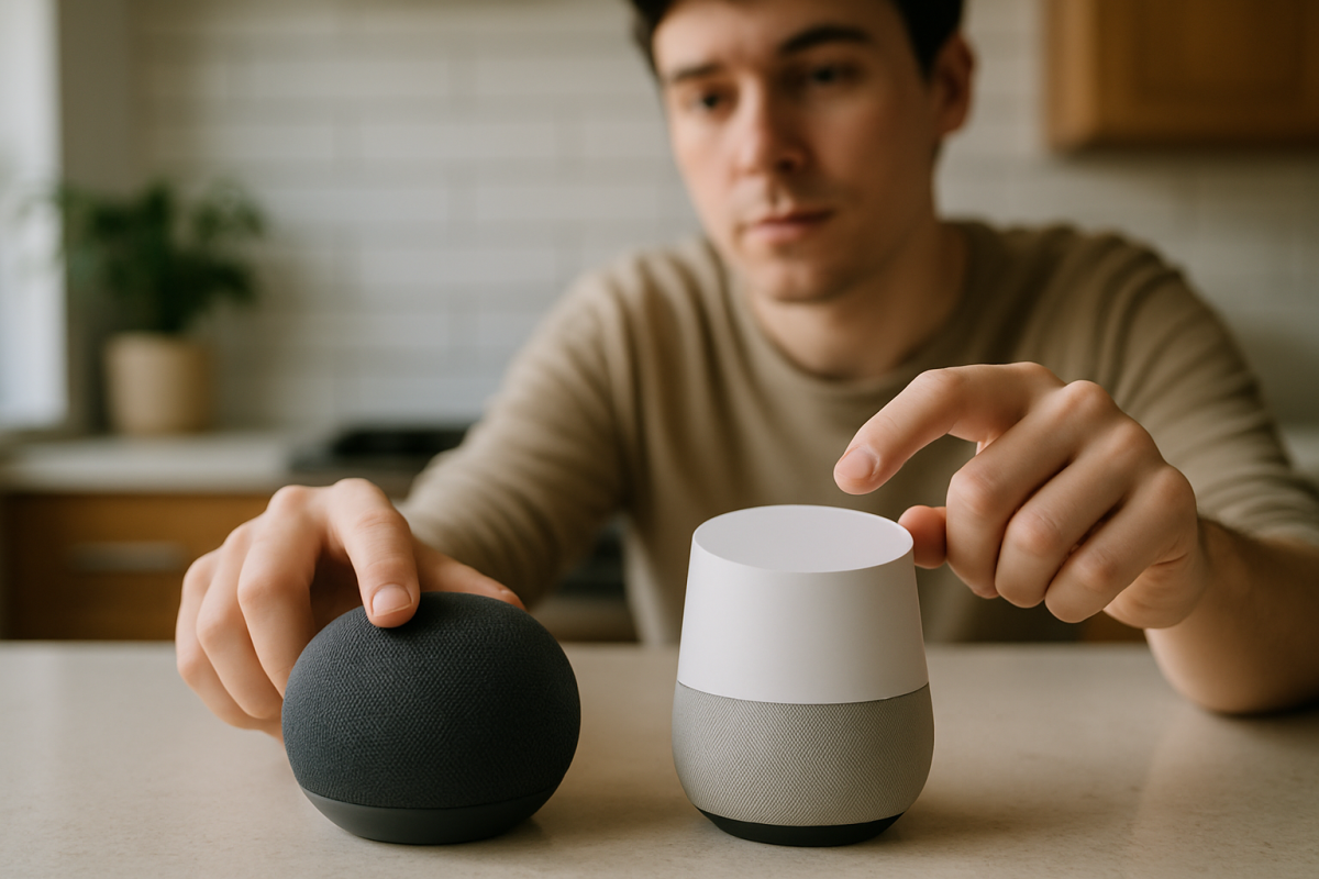 No momento, você está visualizando Alexa vs Google Home em 2026: testei os dois e esse ganhou
