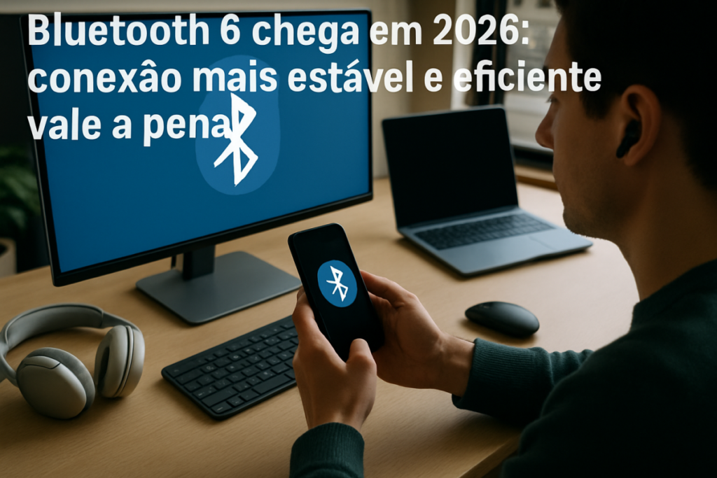 Leia mais sobre o artigo Bluetooth 6 chega em 2026: conexão mais estável e eficiente vale a pena?