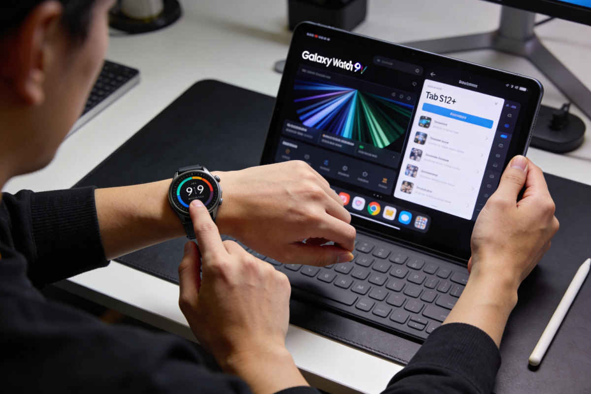 No momento, você está visualizando Galaxy Watch 9 e Tab S12+ chegam com detalhes revelados: o que esperar em 2026