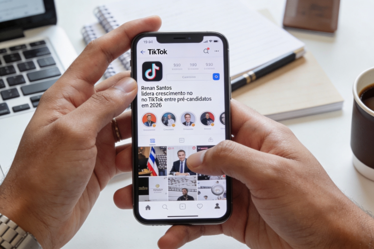Leia mais sobre o artigo Renan Santos lidera crescimento no TikTok entre pré-candidatos em 2026