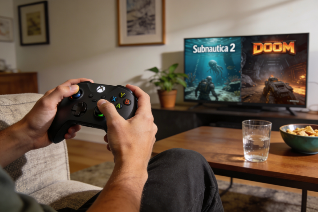 Leia mais sobre o artigo Subnautica 2 e DOOM chegam ao Xbox Game Pass em 2026: vale a pena?