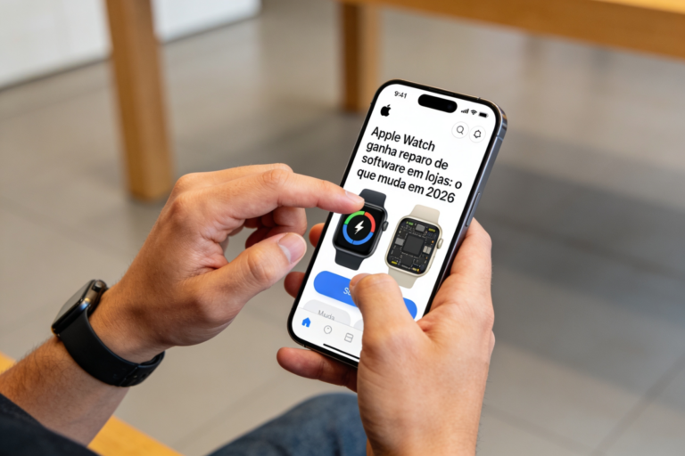 Leia mais sobre o artigo Apple Watch ganha reparo de software em lojas: o que muda em 2026