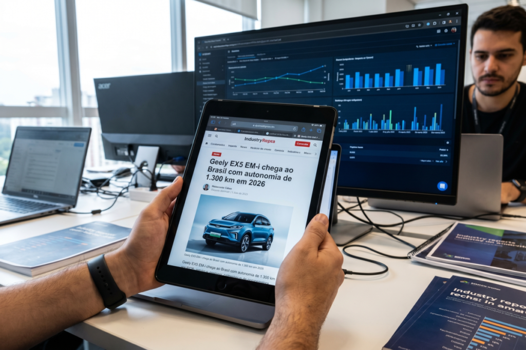 Leia mais sobre o artigo Geely EX5 EM-i chega ao Brasil com autonomia de 1.300 km em 2026