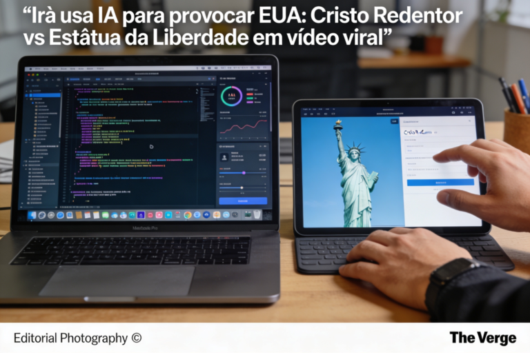 Leia mais sobre o artigo Irã usa IA para provocar EUA: Cristo Redentor vs Estátua da Liberdade em vídeo viral
