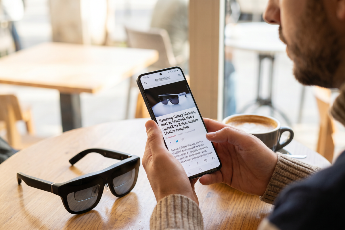 No momento, você está visualizando Samsung Galaxy Glasses, Intel vs MacBook Neo e SpaceX na Bolsa: análise técnica completa